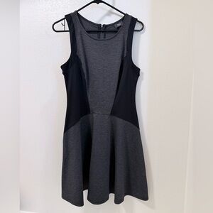 Black and Gray Sleeveless Fit and Flare Dress